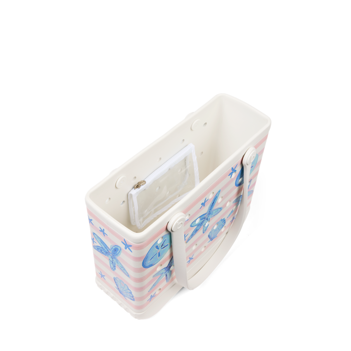 Baby Bag - Pink Stripes & Blue Shells