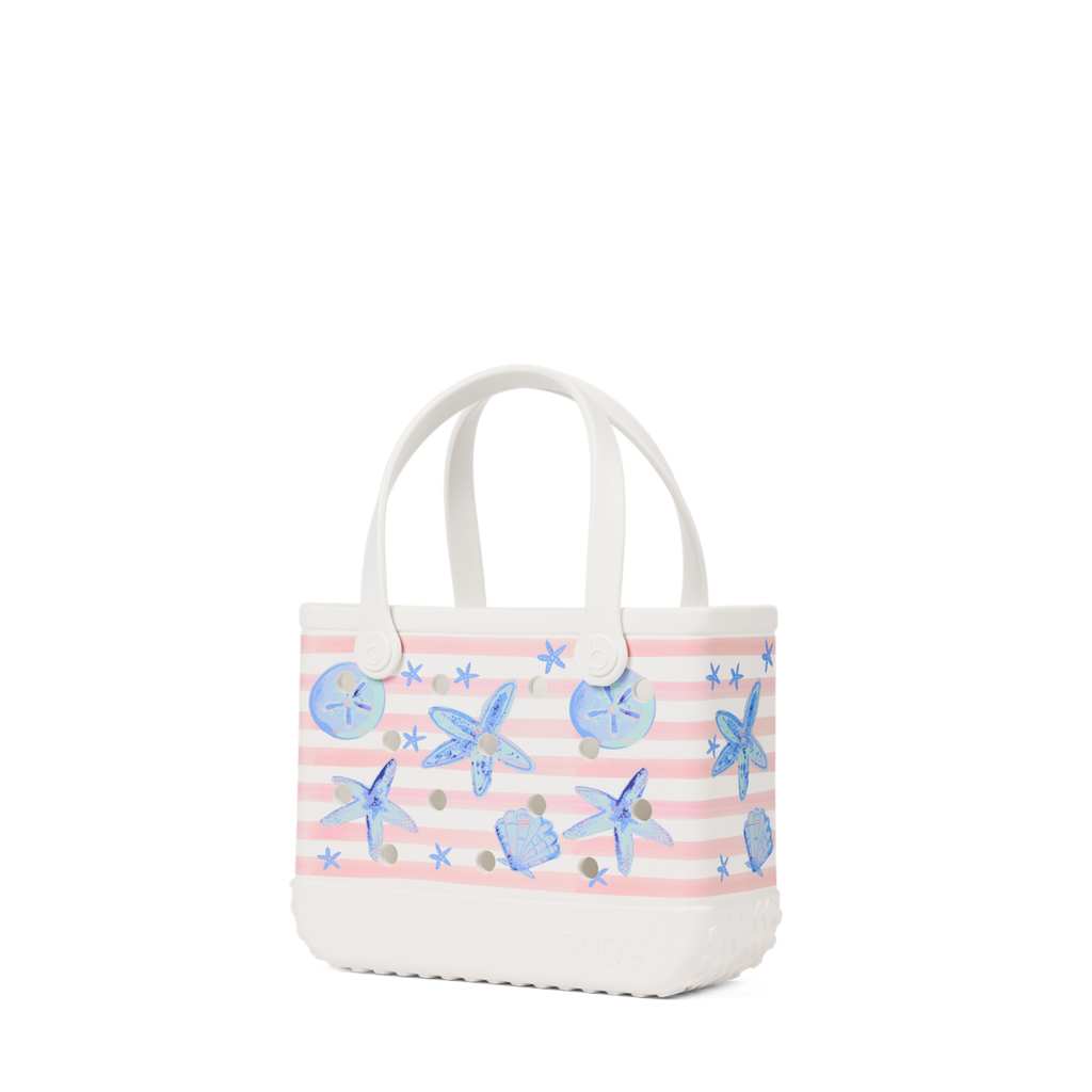 Bitty Bag - Pink Stripes & Blue Shells